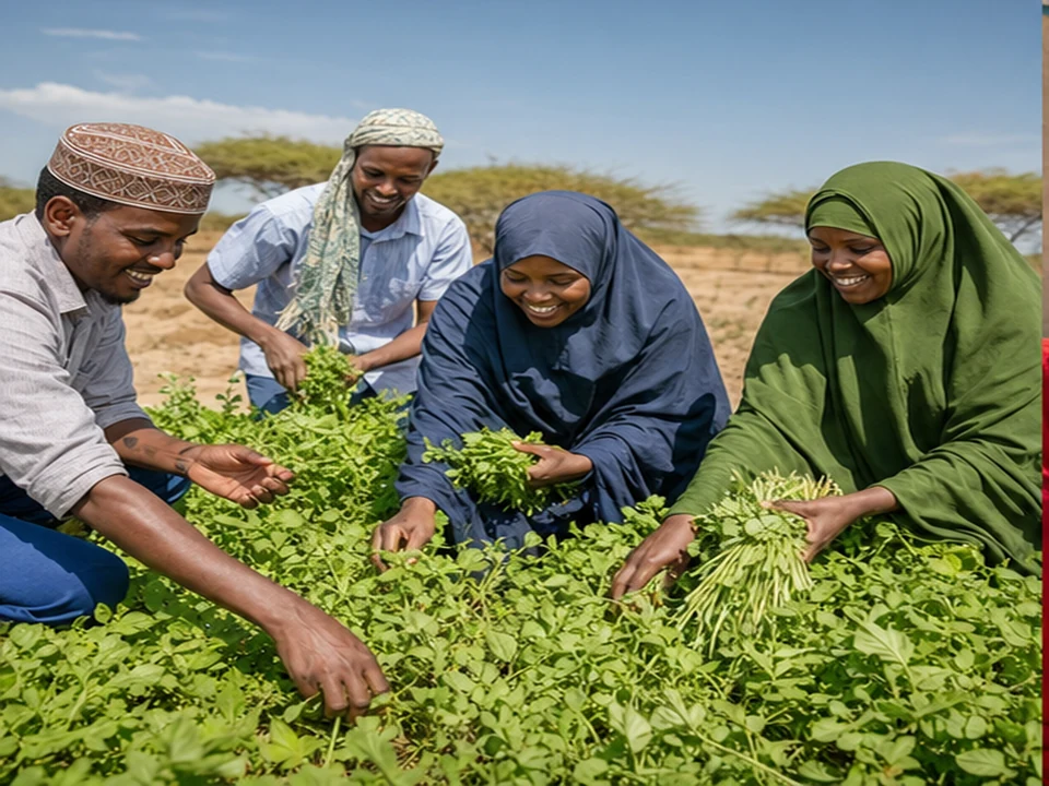 Illustrative food security & livelihoods community scene